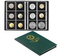 Uncle Paul 60 Pockets Coin Album, Collecting Sleeves Coin Holder, Coin Collection Book for Penny/Nickel/Dime/One pound/20 Pence/10 Pence CS3706GR