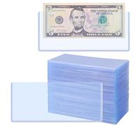 Uncle Paul 80PCS Banknotes Top-Insert Holders - Currency PVC Transparent Bill Money Top-Load Sleeves Display Holder for Regular Bills Protector Storage Cases Collectors PN03L80