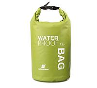 Uncle Paul Boat Dry Bags - Green 15L Waterproof Bag For Drifting Boating Kayaking Fishing Rafting Swimming Camping Canoeing Surfing 15 Litres