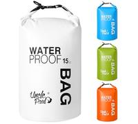 Uncle Paul Boat Dry Bags - Waterproof Bag for Drifting Boating Kayaking Fishing Rafting Swimming Camping Canoeing Surfing Pure White 15 Literes(3.3 UK gal)