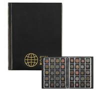 Uncle Paul Coin Albums 200 Pockets - 10 Sheets Coin Collecting Book Collection Holder Storage for Collectors Pounds Penny Cents Euro CS0220BKPRO