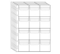 Uncle Paul Coin Collecting Sleeves 12 Pockets - 5 Sheets Standard 9-Hole Coin Storage Insert Pages CS03512