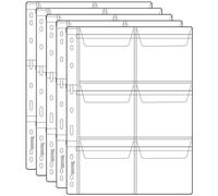 Uncle Paul Coin Collecting Sleeves 6 Pockets 5 Sheets Storage Insert Pages | Uncle Paul Standard 9 Hole Coin Pocket Collecting Sleeves for Penny Euros CS03506