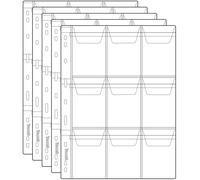 Uncle Paul Coin Collecting Sleeves 9 Pockets - 5 Sheets Standard 9-Hole Coin Storage Insert Pages CS03509