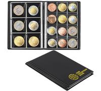 Uncle Paul Coin Collection Book Holders for Collectors, 12 Mixed Pages 108 Pockets Coin Collecting Album Storage Organizer Supplies CS01S1BK