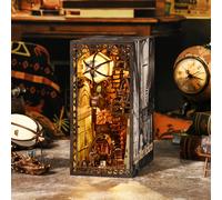 (Uncle Pete's Warehouse) 1pc, DIY Book Nook Miniature Kit, DIY Dollhouse Book Nook Bookshelf Insert Decor Alley, 3D Wooden Puzzle, Uncle Peter's Warehouse/Dark Family