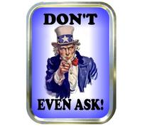 UNCLE SAM 2oz GOLD TOBACCO TIN,BACCY TIN,PILL BOX, STASH CAN,STORAGE TIN