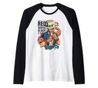 Uncle Sam Boxer Patriotic 4th of July America Raglan Baseball Tee