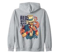 Uncle Sam Boxer Patriotic 4th of July America Zip Hoodie