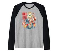Uncle Sam Boxing Patriotic American Freedom Fighter Raglan Baseball Tee