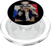 Uncle Sam covering his face in shame political chaos collage PopSockets PopGrip for MagSafe
