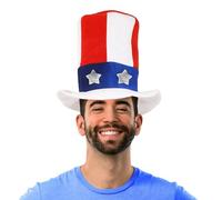 Uncle Sam Hat - American Stars and Stripes Fancy Dress Accessory - I Want You - American 4th July - Independence Day - USA Celebrations