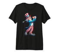 Uncle Sam Playing Golf 4th of July Golfing Boys Girls Kids Premium T-Shirt