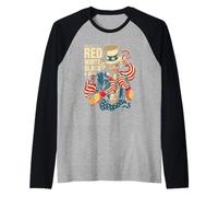 Uncle Sam Red White Black & Blue Patriotic Boxer Raglan Baseball Tee