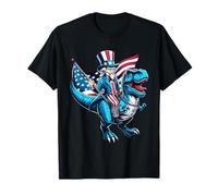 Uncle Sam Riding Dinosaur T Rex 4th Of July Boy Toddler Kids T-Shirt