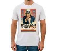 Uncle Sam Wants You WWII Vintage Recruitment Poster T-Shirt ww2 (World War 2 tee) (UK, Alpha, XL, Regular, Regular, White)