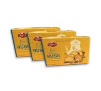 Uncle Saunf & Elaichi Rusk, Traditional Indian Tea Biscuits, Fennel and Cardamom Flavour, 300g, Trans Fat Free pack of 3