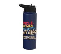 Uncle The Man The Myth The Bad Influence Stainless Steel Insulated Water Bottle