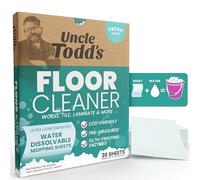Uncle Todd's Ultra Concentrated Floor Cleaner For Mopping: 30 Natural, 100% Dissolvable Sheets for Mopping - Hardwood & Wood Floor Cleaner with Filth-Fighting Enzymes, Plastic-Free Packaging
