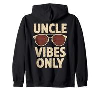 Uncle Vibes Only Sunglasses Chill Family Fun Zip Hoodie