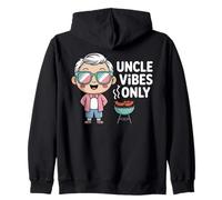 Uncle Vibes Only Sunglasses Grill Chill Family Fun Zip Hoodie