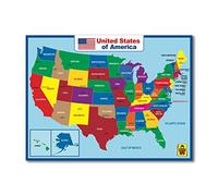 UNCLE WU United State Map Laminated Poster -Double Side Educational Poster For Kids/Adults -18 x 24 inch Waterproof Map For Home Classroom