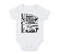 Uncle You're As Smart As Batman - Personalised Baby Boy Girl Baby VestUnisex Short Sleeve Bodysuit (3-6 months)