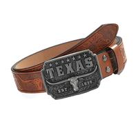 UncleS 120cm Long PU Leather Belt Retro Embossing Waistband For Men With Silver Buckle Designing For Business Casual Event Business Belt