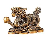 UncleS 1PC Good Lucky Golden Dragon Chinese Twelve Statue Golden Dragon Statue Animals Sculpture Figurines Desktop Decor