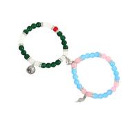 UncleS 2 Pack Elegant Beads Couple Perfect For Couples Featuring Connection And Beads Charm Handmade Cosplay Jewelry