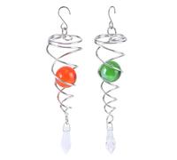 UncleS 2Pcs Steels Gazing Spirals Tails Hanging Spinner Stabilizer Indoor And Outdoor Hanging Crystal With Hook Garden Decors Gazing Spinners