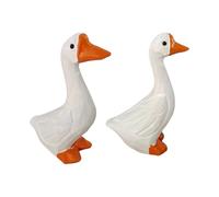 UncleS 2pcs Wooden Duck Sculpture Natural Miniature Animal Collective Ornament for Home and Garden Decoration Wooden Duck Art Carved Bird Figure