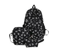 UncleS 3 Pcs Aesthetic Backpacks For Girl Bows Backpacks Set Large Capacity Casual Daypacks Travel Rucksack Student School Bag