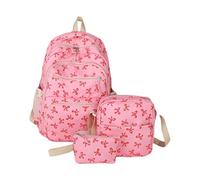 UncleS 3 Pcs Aesthetic Backpacks For Girl Bows Backpacks Set Large Capacity Casual Daypacks Travel Rucksack Student School Bag