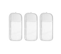 UncleS 3Pcs Clear Pencil Case Double Layer Pencil Box High Capacity Pen Bag Makeup Brush Holder Storage for Office Clear PVC Pen