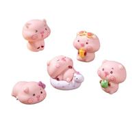 UncleS 5 Piece Artistic Miniature Pigs Ornaments Accessories For Bookshelves Car Interior Decoration Arrangements Creative Cute Miniature Figurine