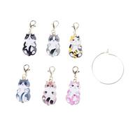 UncleS 6Pcs Cats Stitching Marker Charm with Lobster Clasps, Crochet Stitching Marker Charm for Knitting Weaving Jewelry Making Home and Studio Knitting Tool