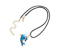 UncleS Alloy Dolphin Charm Necklace Adjustable Length Neckchain Handmade Clavicle Chain Jewelry For Casual Or Formal Wear Fashion Necklace For Women