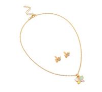 UncleS Butterfly Heart Necklace And Earrings For Children's Parties Stylish Accessories Handmade Alloy Jewelry Accessory Child Friendly Jewelry