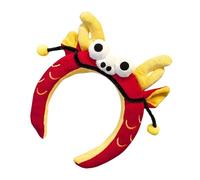 UncleS Cartoon Plush Headband God Of Wealth/Dragon Head Hairband For New Year Gathering Festival Theme Face Washing Headpiece God Headband