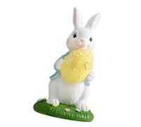 UncleS Easters Bunnies Holding Eggs Figurine For Spring Home Decors Garden Landscape Rabbits Statue Ornament With Lawns Base Easters Theme Gift