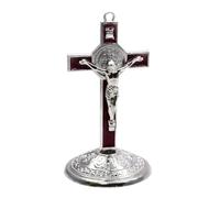 UncleS Elegant 9cm Metal Crosses Standing Alloy Crosses Figurine Statue With Base Decors Religious Table Ornament Religious Symbol Metal Crucifix
