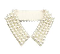 UncleS Elegant Imitation Pearls Embellished Detachable Faux Collar For Women Fashionable Beaded Bib Choker Necklace Accessory Detachable Necklace