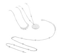 UncleS Elegant Layering Necklace Stackable Clavicle Chain Handmade Disc Round Pendant Neckchain Jewelry For Women Girls Layering Silver Necklaces For Women