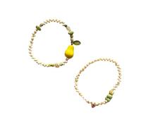 UncleS Elegant Pear Design Beaded With Adjustable Chain For Girls Women Handmade Wristchain Casual Fashion Accessory Stylish Casual Pear Jewelry Gift