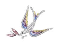 UncleS Elegant Swallow Brooch with Drop Oil Detailing and Crystal Rhinestones for Women Fashion Jewelry Accessories