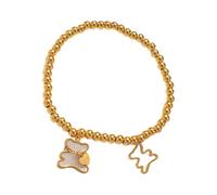 UncleS Fashionable Bear And Bead Youthful Beaded Featuring Playful Little Bear Charm For Fashion Lovers Gold Tone