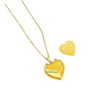 UncleS Fashionable Engravable Heart Envelope Locket Necklace Adjustable Length Choker Handmade Collarbone Chain Accessories Valentines Day Gift