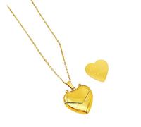 UncleS Fashionable Engravable Heart Envelope Locket Necklace Adjustable Length Choker Handmade Collarbone Chain Accessories Valentines Day Gift