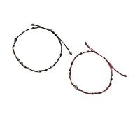 UncleS Handmade With Beads Eye Catching Braided Couple Handwoven Adjustable Woven Bangle Charm Handmade